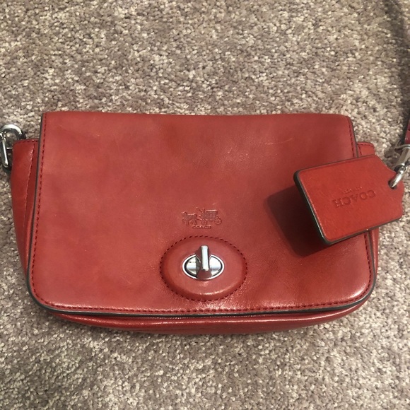 Coach Red Crossbody Purse Adjustable Strap - Picture 3 of 12